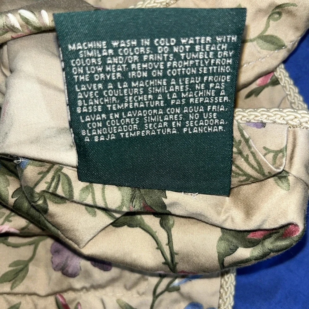 Vintage Ralph Lauren ADRIANA Floral Pillow Shams Cotton European Size Set Of 2